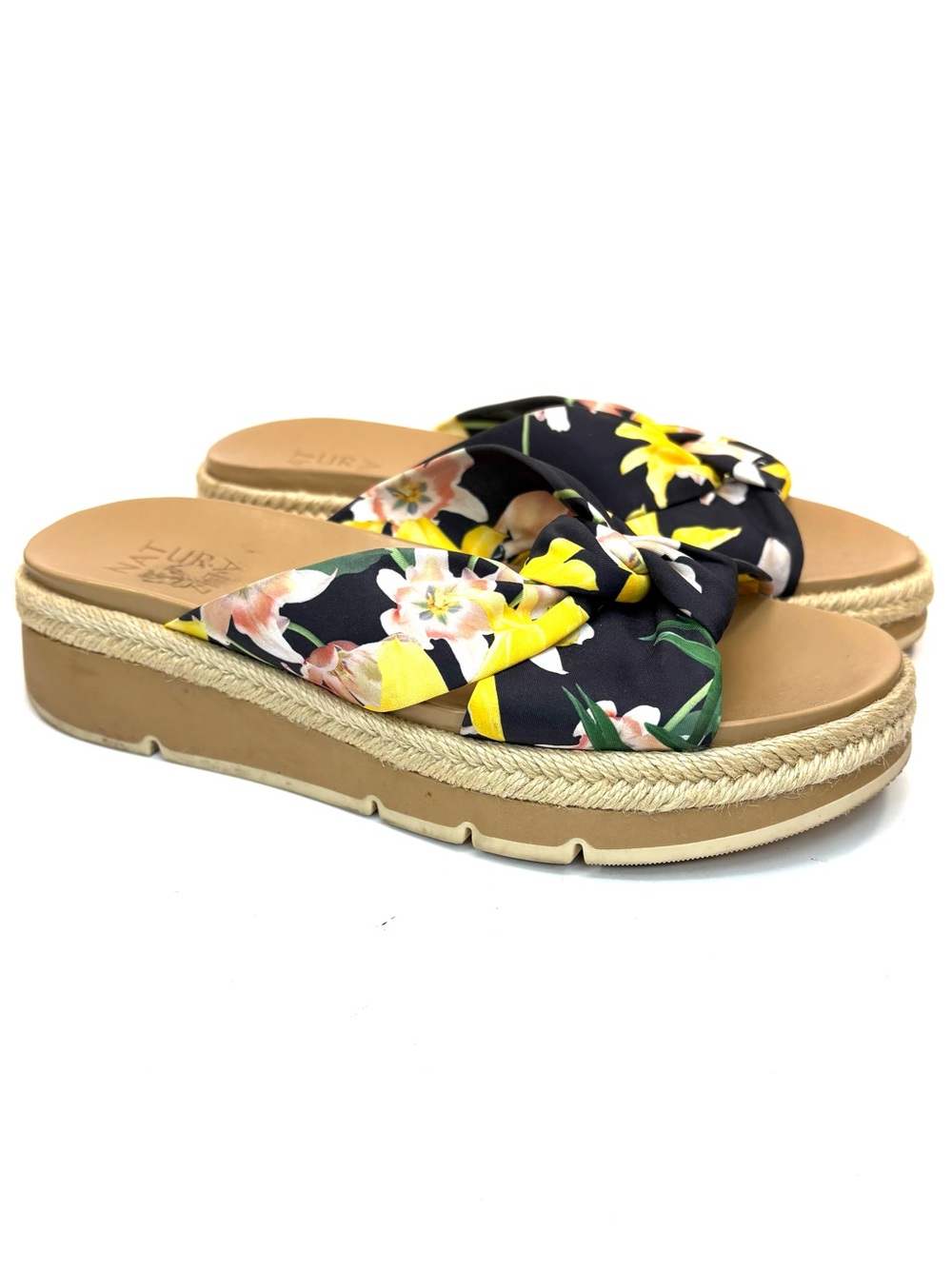 Naturalizer Dayana Floral Platform Espadrille Slide Sandals | 7
